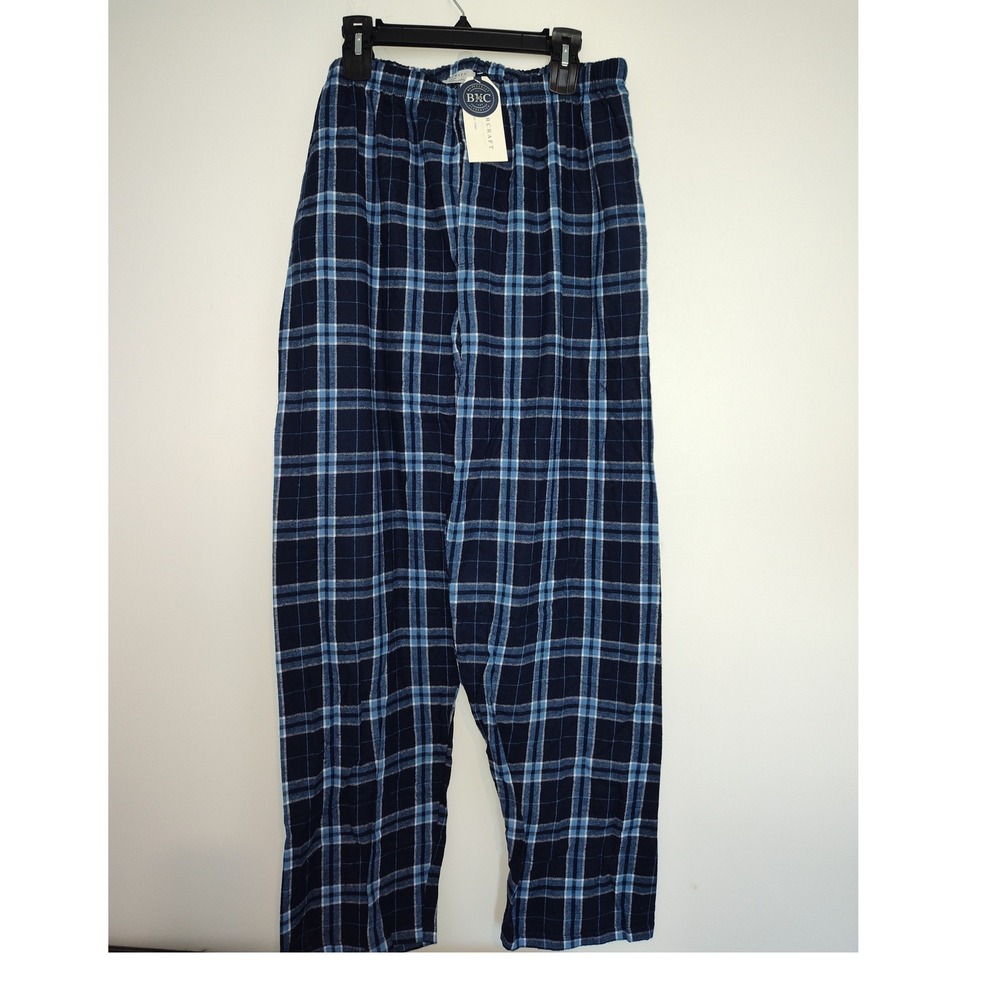 Boxercraft Mens Blue Plaid Flannel Pajama Pants Cotton Lounge Sleepwear XL NWT